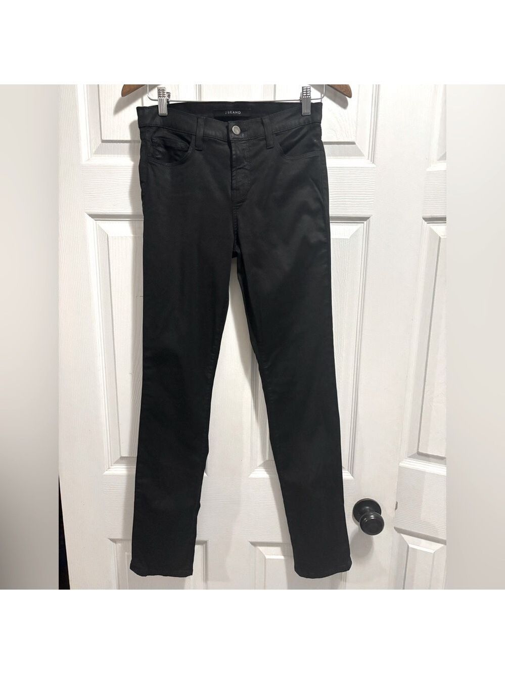 J Brand Mid Rise Rail Black Jeans Lightweight  Stretchy Size 29